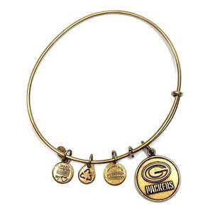 Alex and Ani Greenbay Packers Charm Bracelet Gold Finish Expands 2"- 3.5"